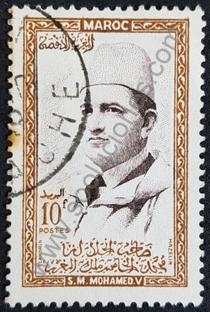 Estampilla de Marruecos 1956 Mohammed V - valor 10