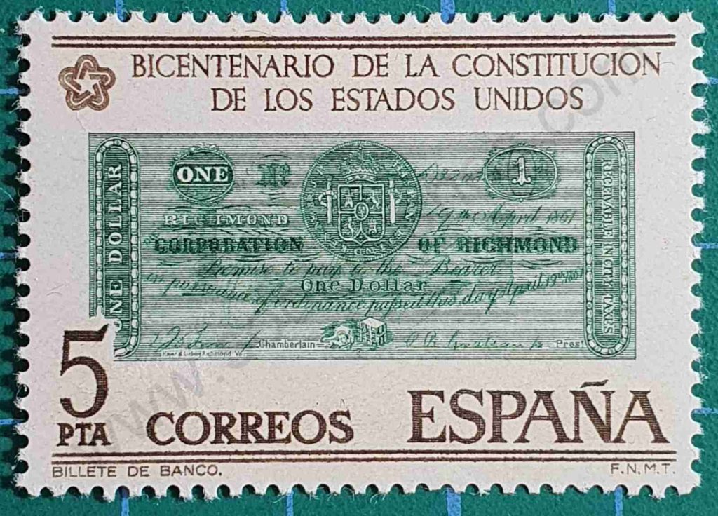 Billete de dólar - España 1976